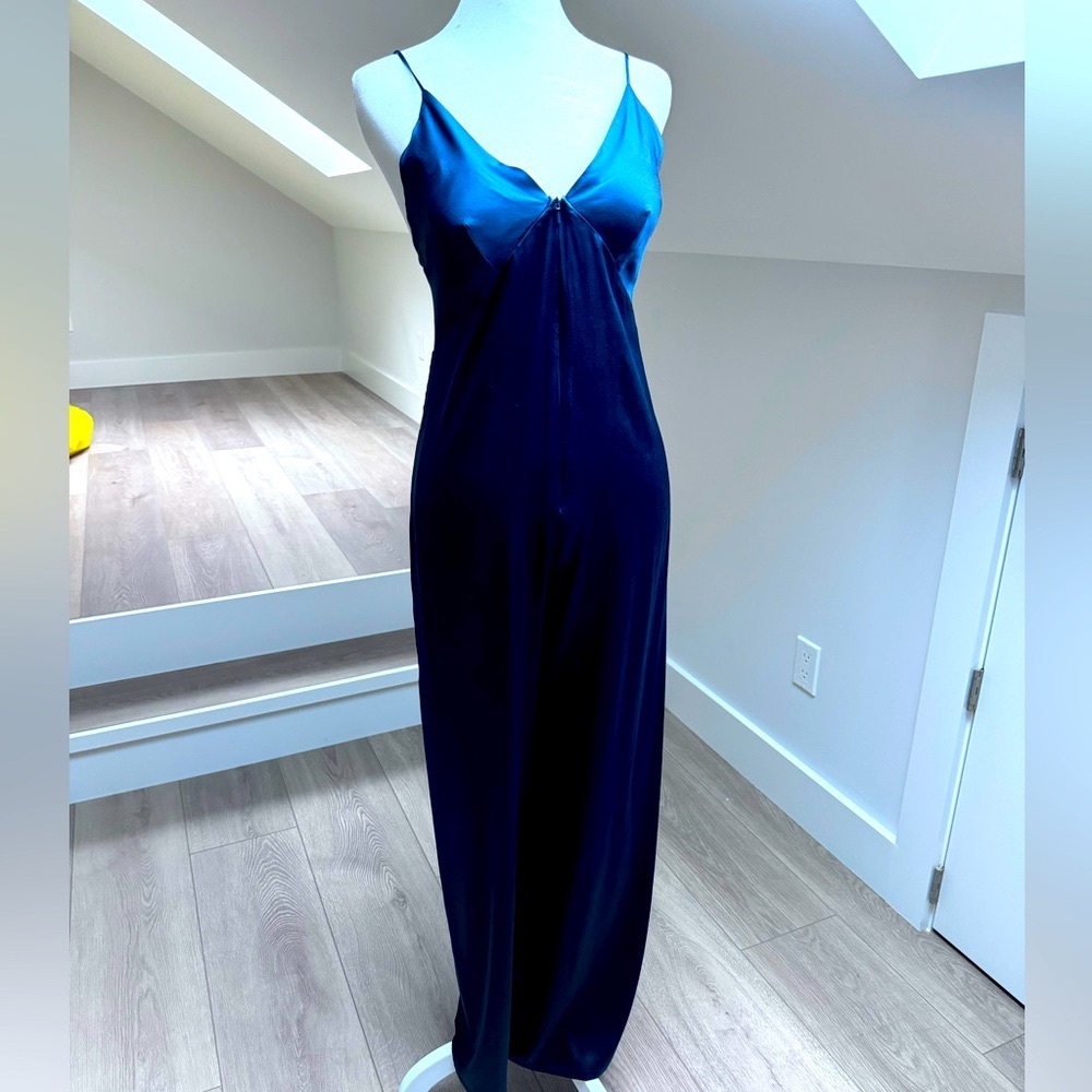 Rivet Utility sexy satin jumper in teal XS